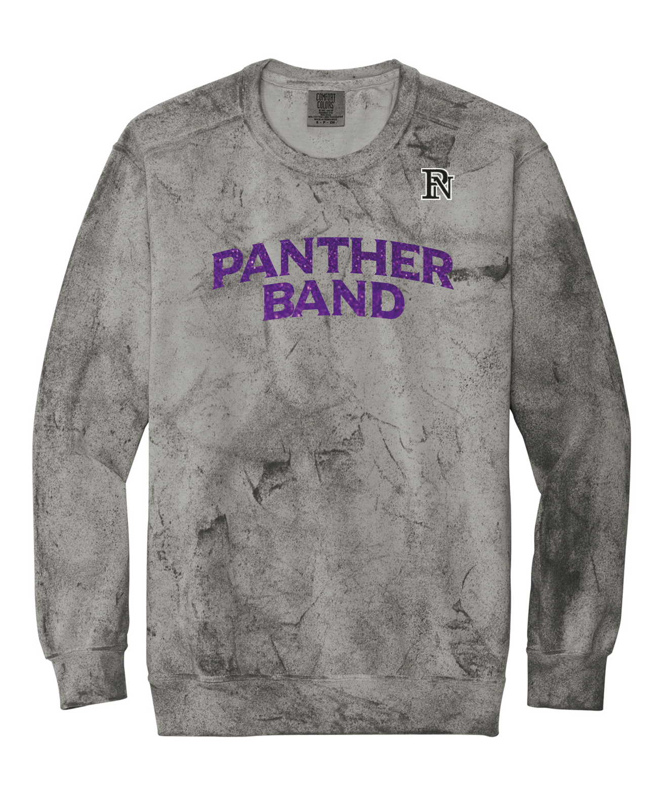 PURPLE GLITTER Classic Fit Cotton Crewneck Sweatshirt