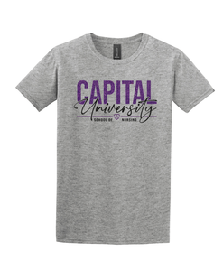 PURPLE GLITTER Grey Soft Tshirt