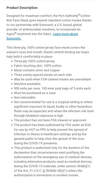 Cotton Face Mask