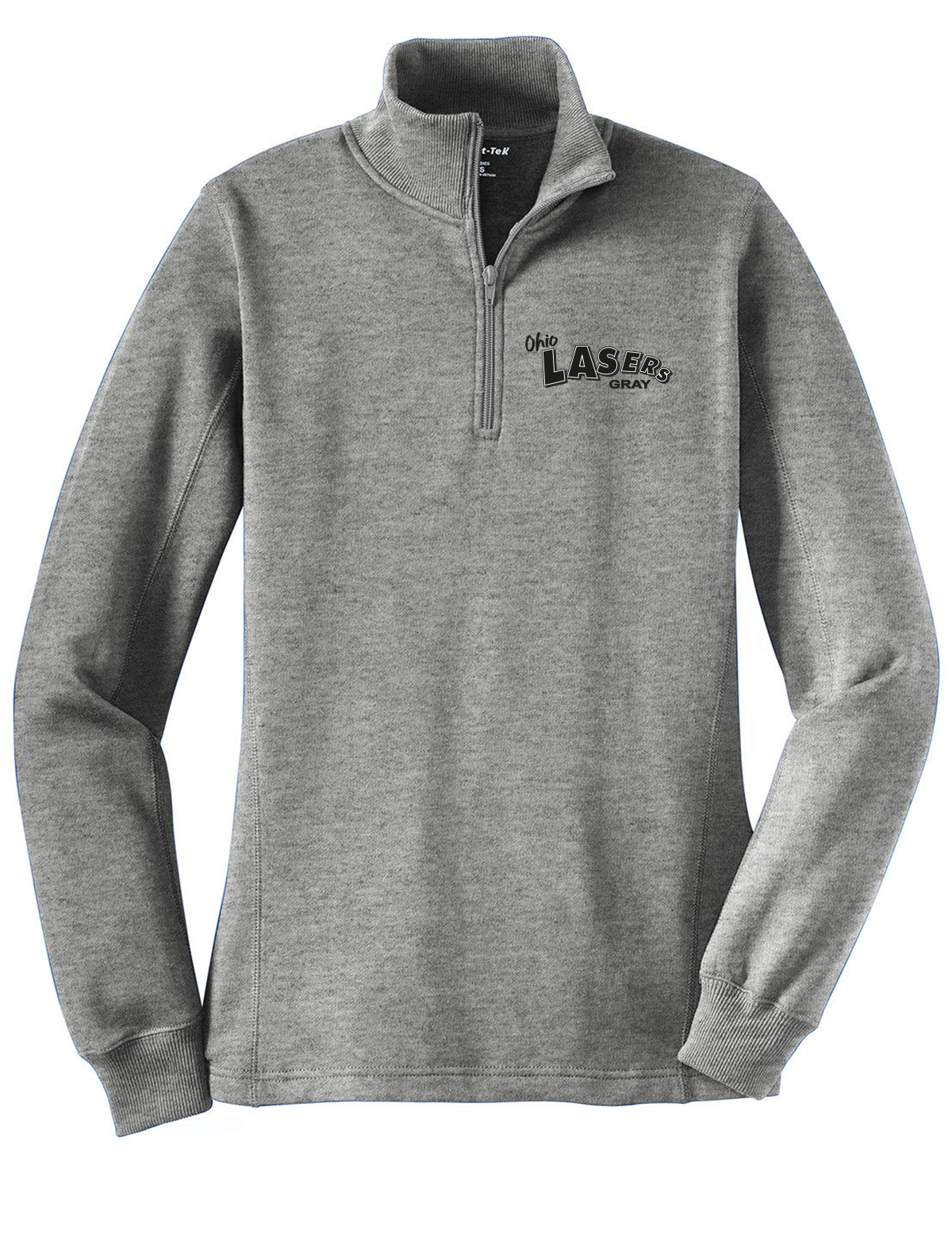 Ladies Quarter Zip Sweatshirt Embroidered